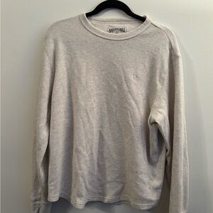 American Eagle Ribbed Knit Top in Light Gray
